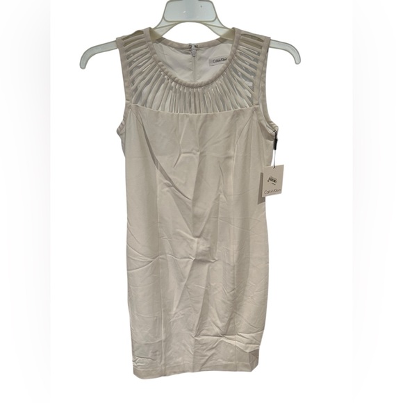 Calvin Klein Dresses & Skirts - Calvin Klein Sleeveless Sheath Dress Ivory Nude Size 4 NWT